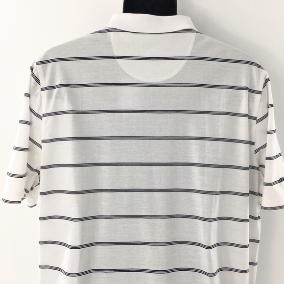 Glenmuir 1891 Men Polo Shirt Golf Performance White Blue Mercerised Cotton Sz L - Picture 5 of 11